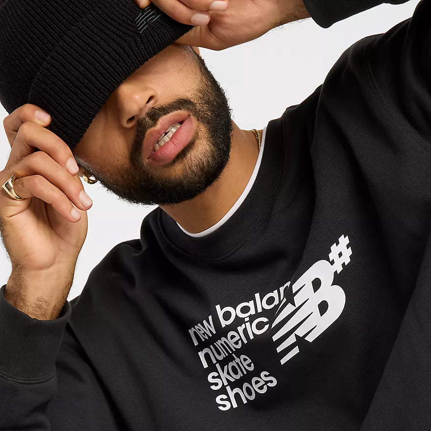 New Balance Numeric Logo Black French Terry Crewneck Sweatshirt