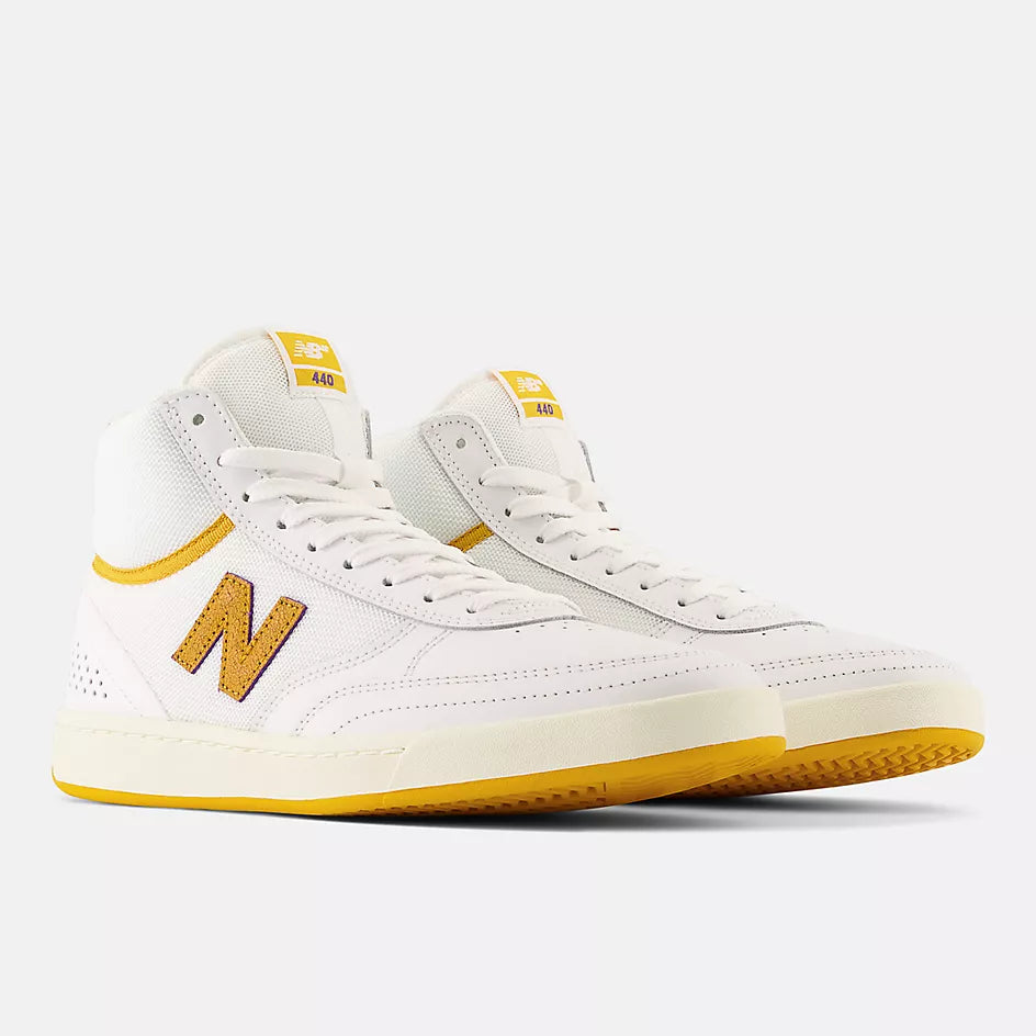 New Balance Numeric 440 High White Yellow Shoes