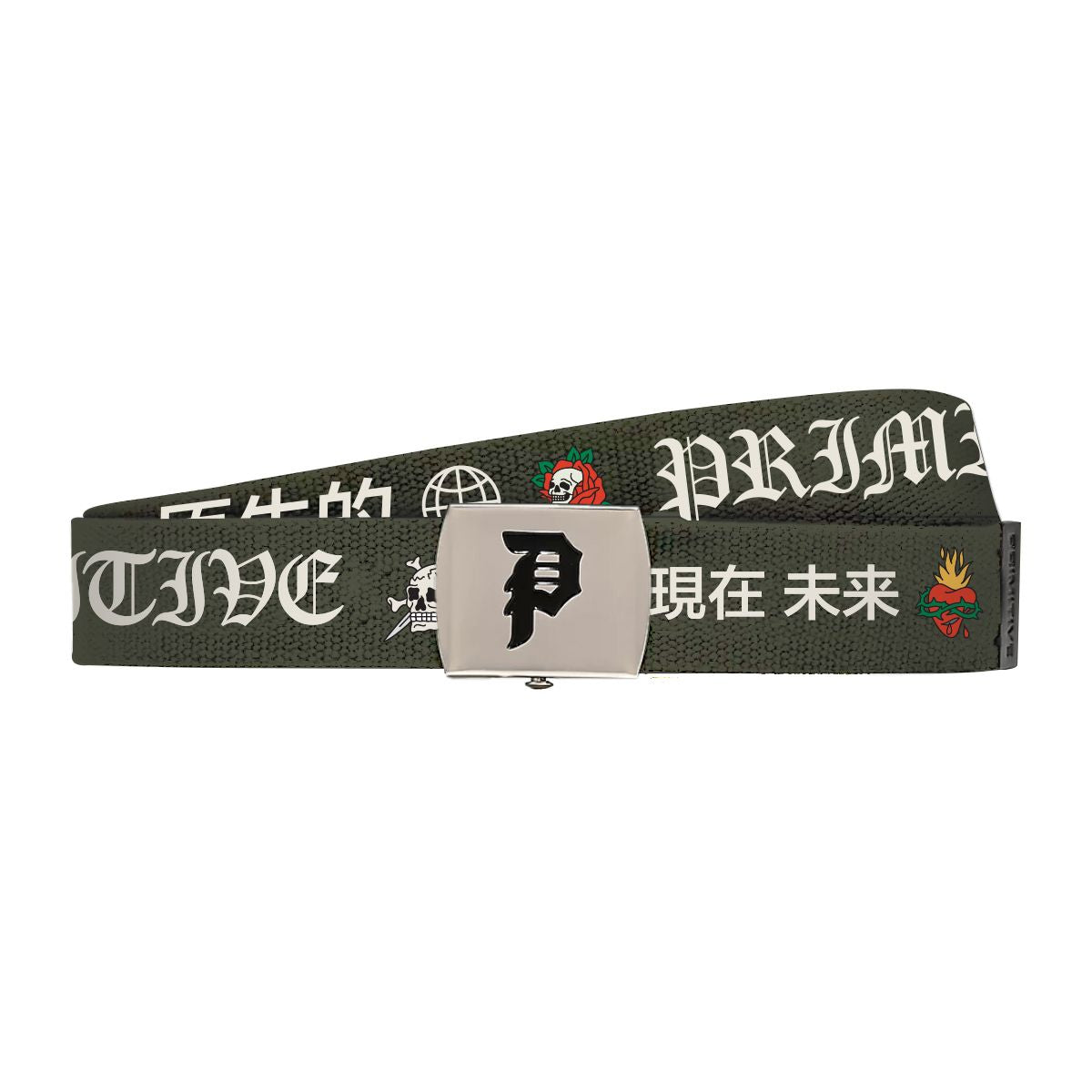 Primitive Outsider Olive Web Belt