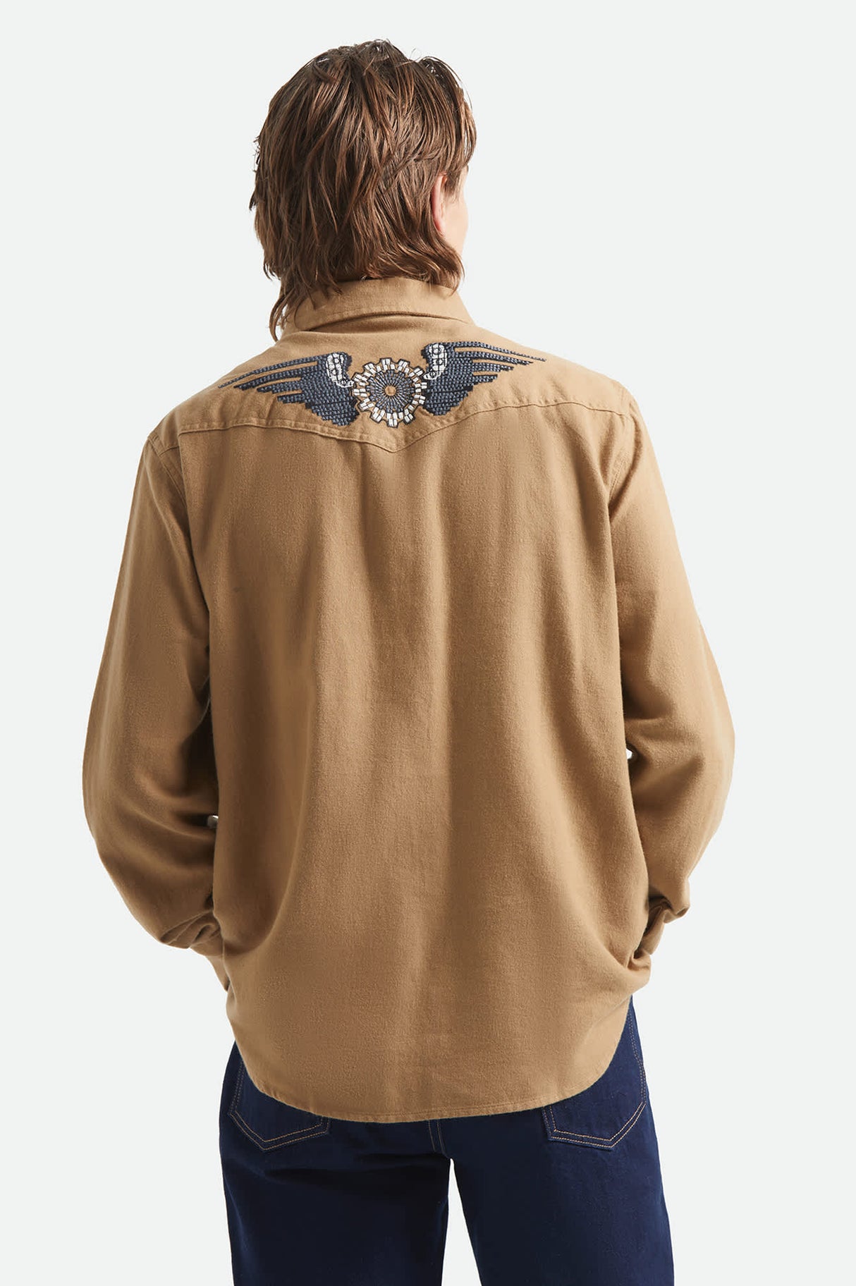 Brixton Waylon Lightweight Khaki Button Up Overshirt