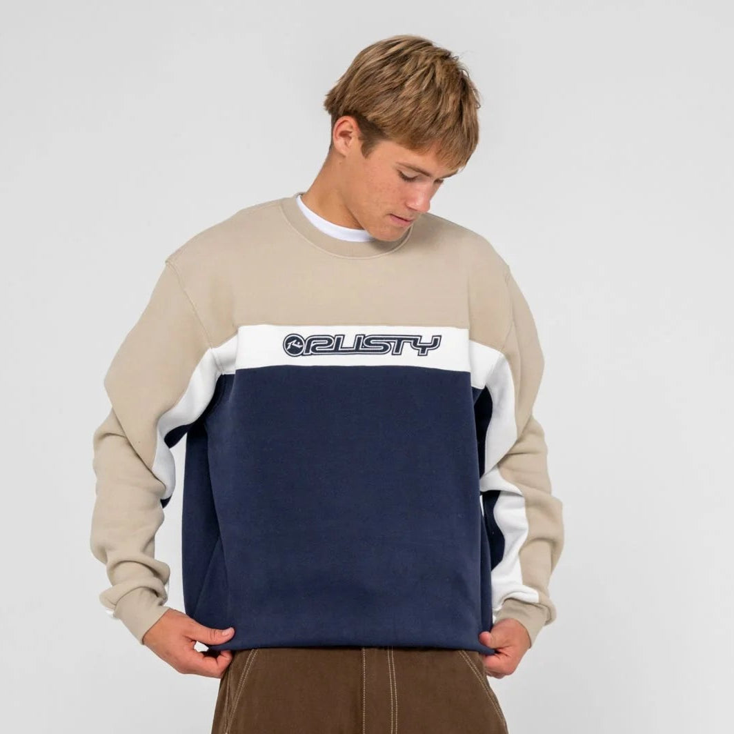 Rusty Pod Racer Navy Blue Crew Fleece