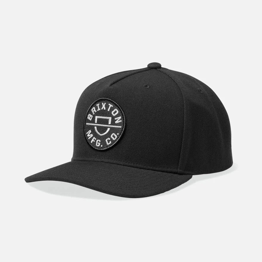 Brixton Crest Black C MP Snapback Hat