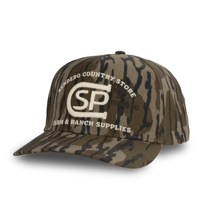 Sendero Ranch Supplies Mossy Oak Bottomland 5 Panel Structured Snapback Hat