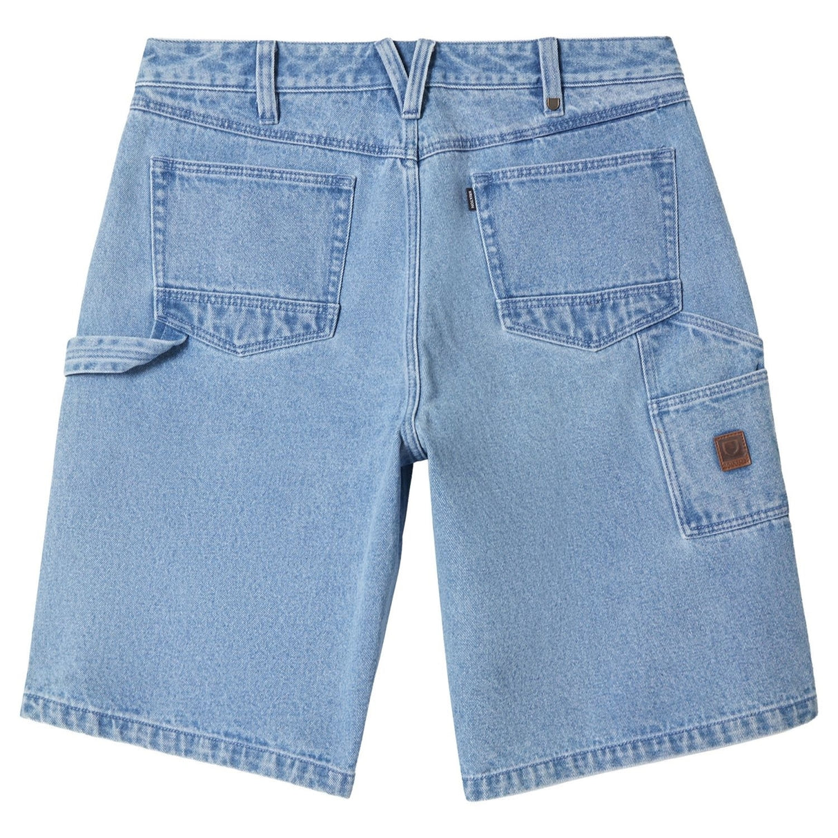 Brixton Builders Carpenter Washed Blue Denim Baggy Shorts