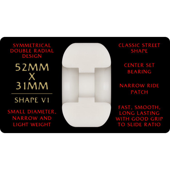 Powell Peralta Dragon Formula Red 93a 52mm x 31mm V1 Skateboard Wheels