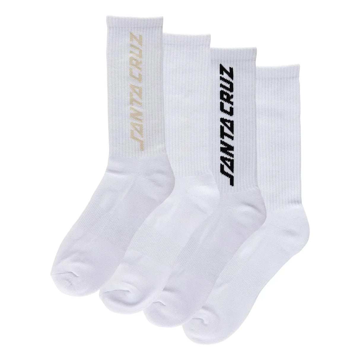 Santa Cruz Solid Strip Crew 2 Pack Size 9-11 White Multi Socks