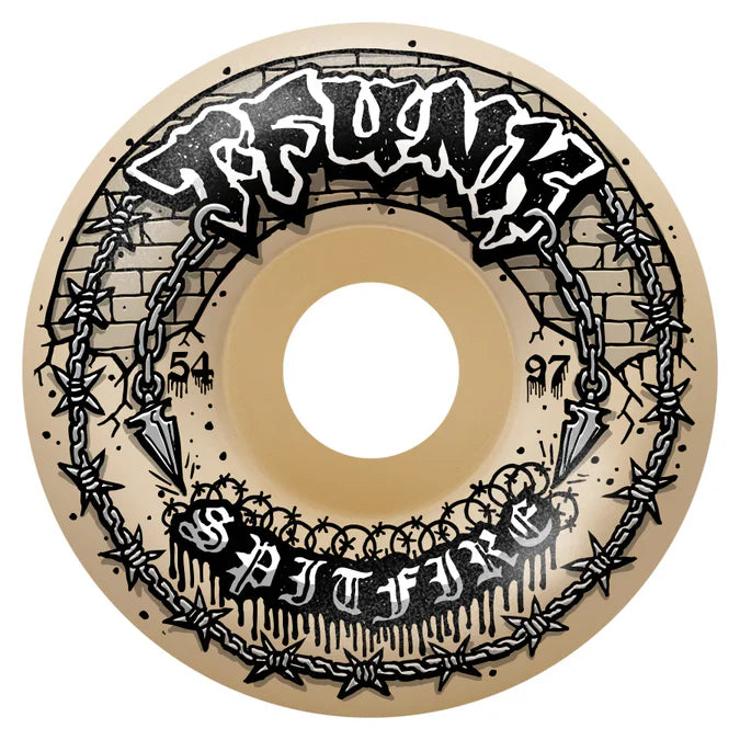 Spitfire T-Funk Raw F4 97a 54mm Radial Full Skateboard Wheels