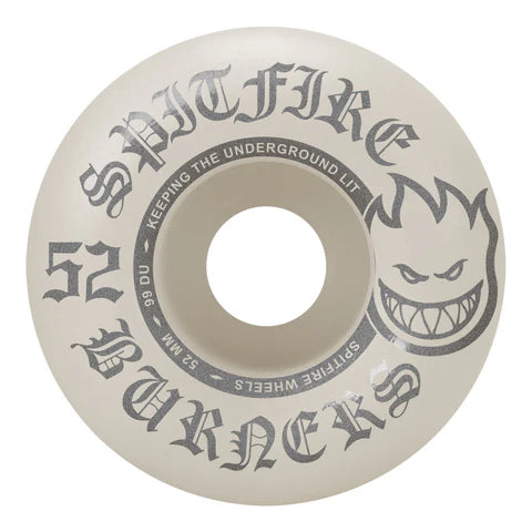 Spitfire Burner White/Silver 52mm Skateboard Wheels