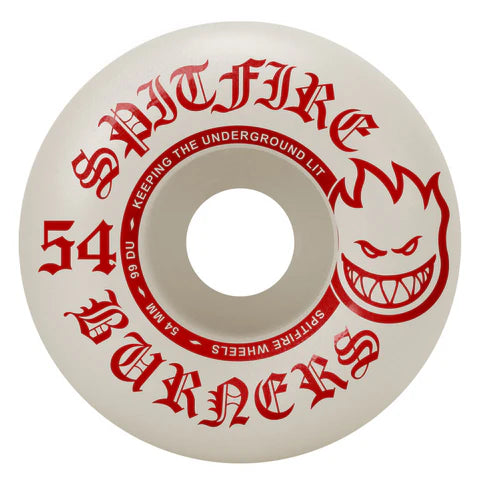 Spitfire Burner White/Red 54mm Skateboard Wheels