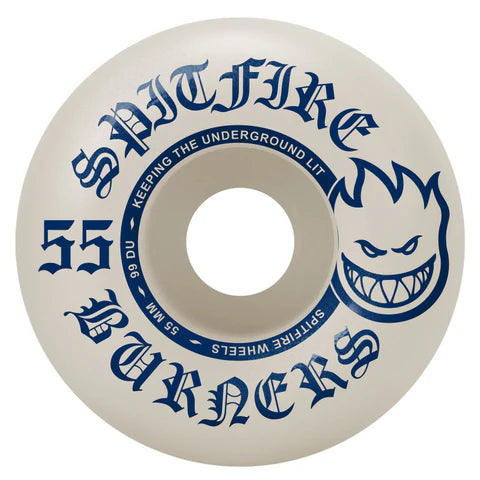 Spitfire Burner White/Blue 55mm 99a Skateboard Wheels