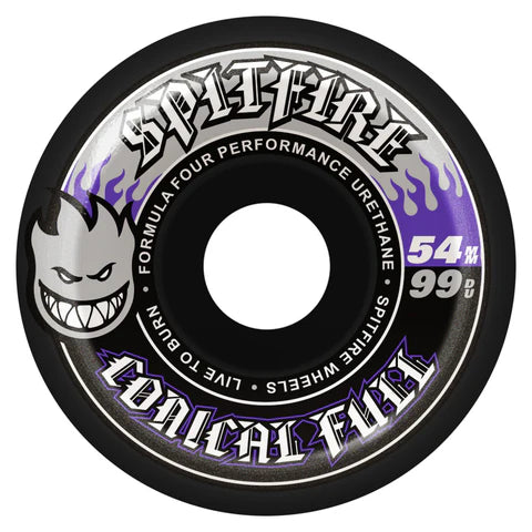 Spitfire F4 Conical Full 99a 54mm Black Skateboard Wheels