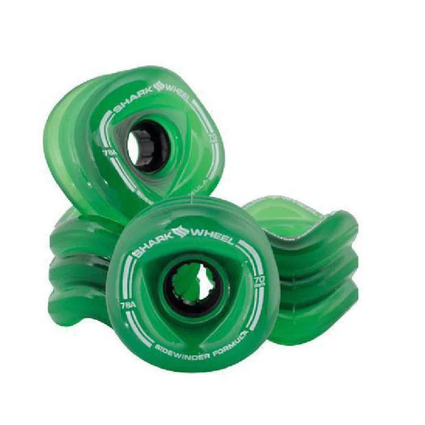 Shark Wheel Sidewinder Clear Green 78a 70mm Cruiser Wheels