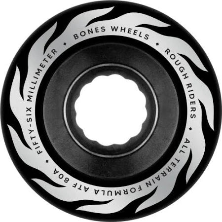 Bones ATF Rough Riders Eternal Flame 80a 56mm Black Cruiser Wheels