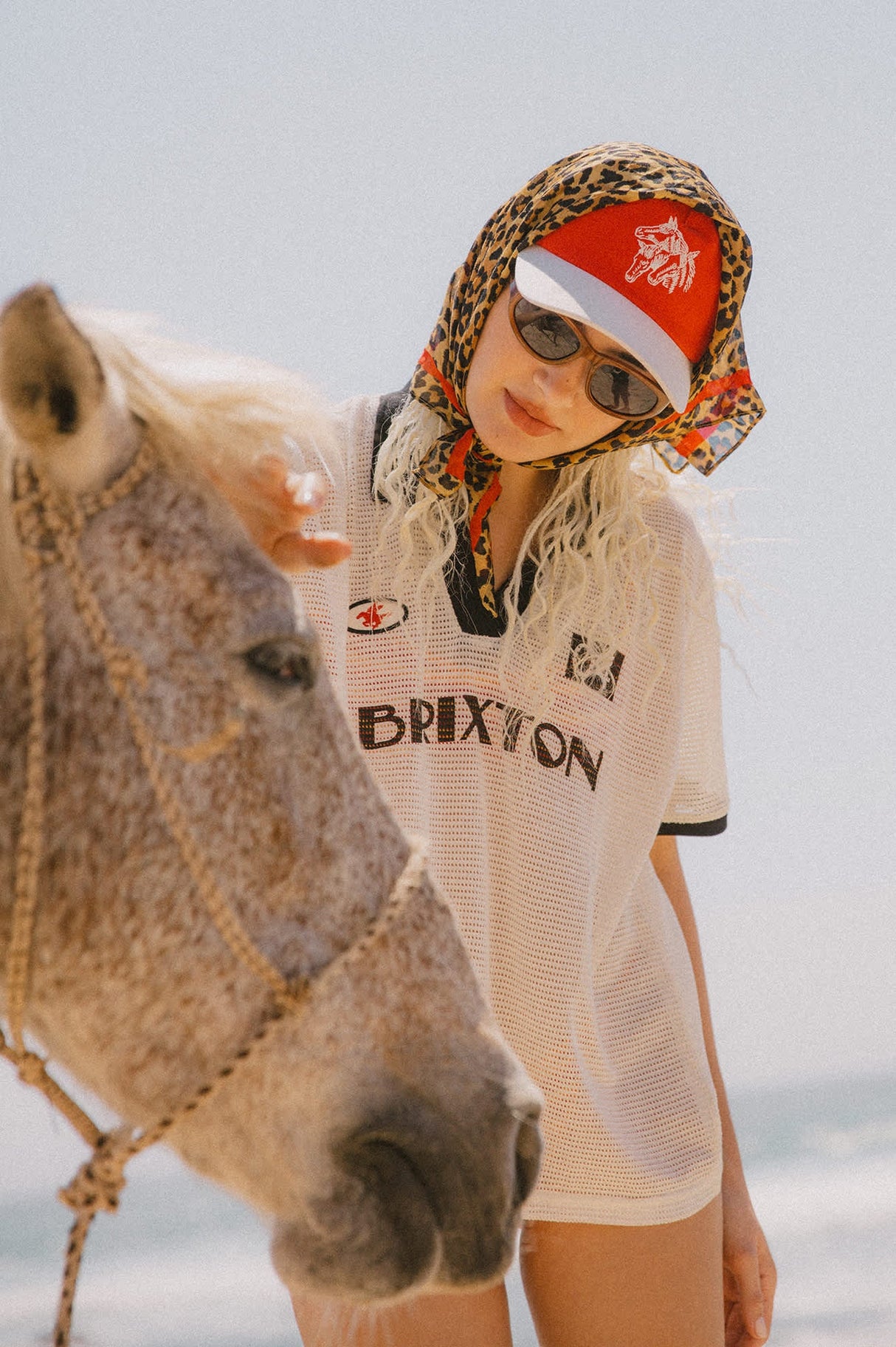 Brixton Round Up LP Washed Adrenaline Rush WhiteCap Snapback Hat