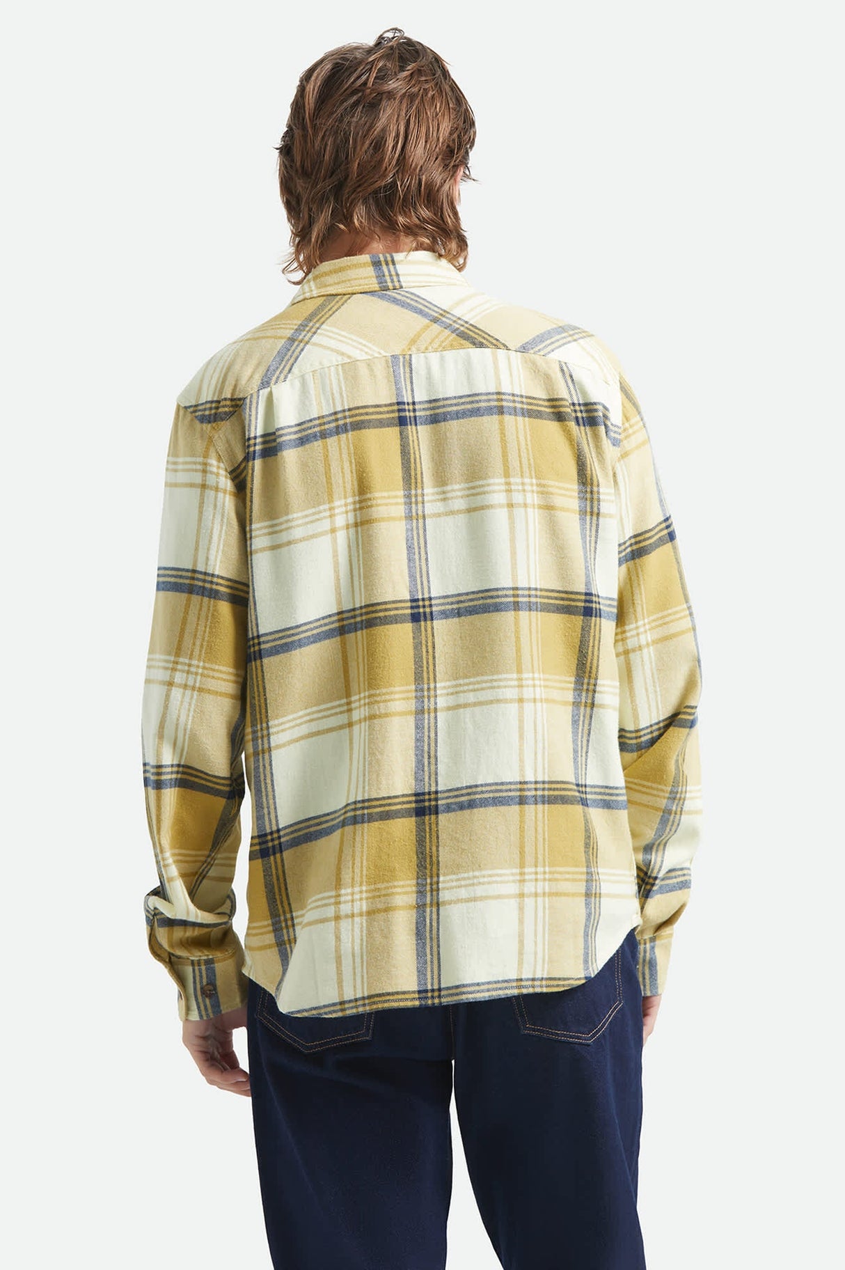 Brixton Bowery Lightweight Ultra Yellow Dusted Ochre L/s Flannel Shirt