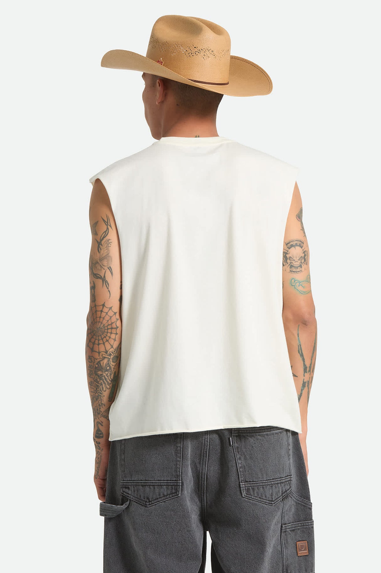 Brixton Wolcott Worn In Off White Boxy Muscle Tank