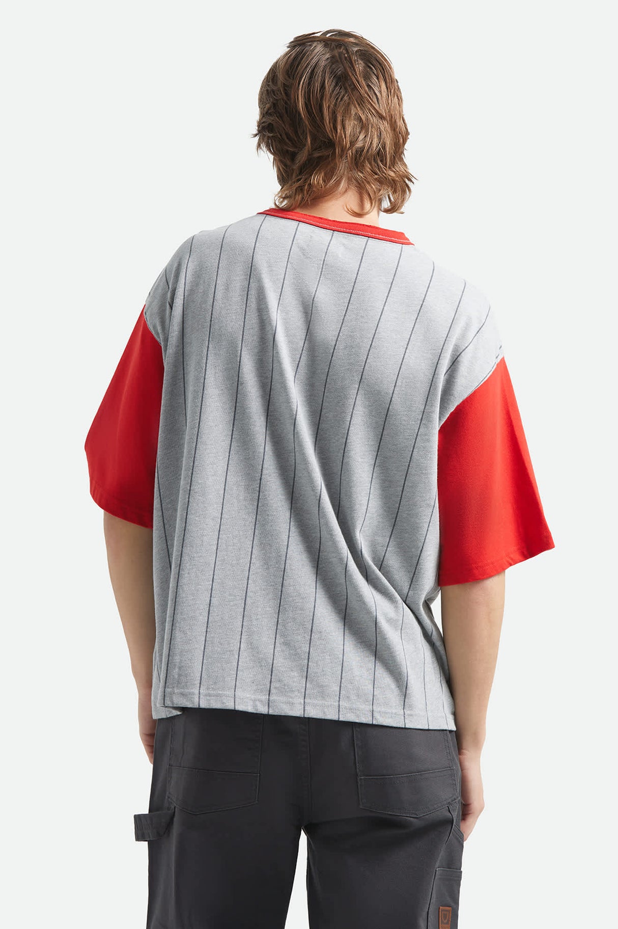 Brixton Boxy Baseball Heather Grey Adrenaline Rush S/s Shirt