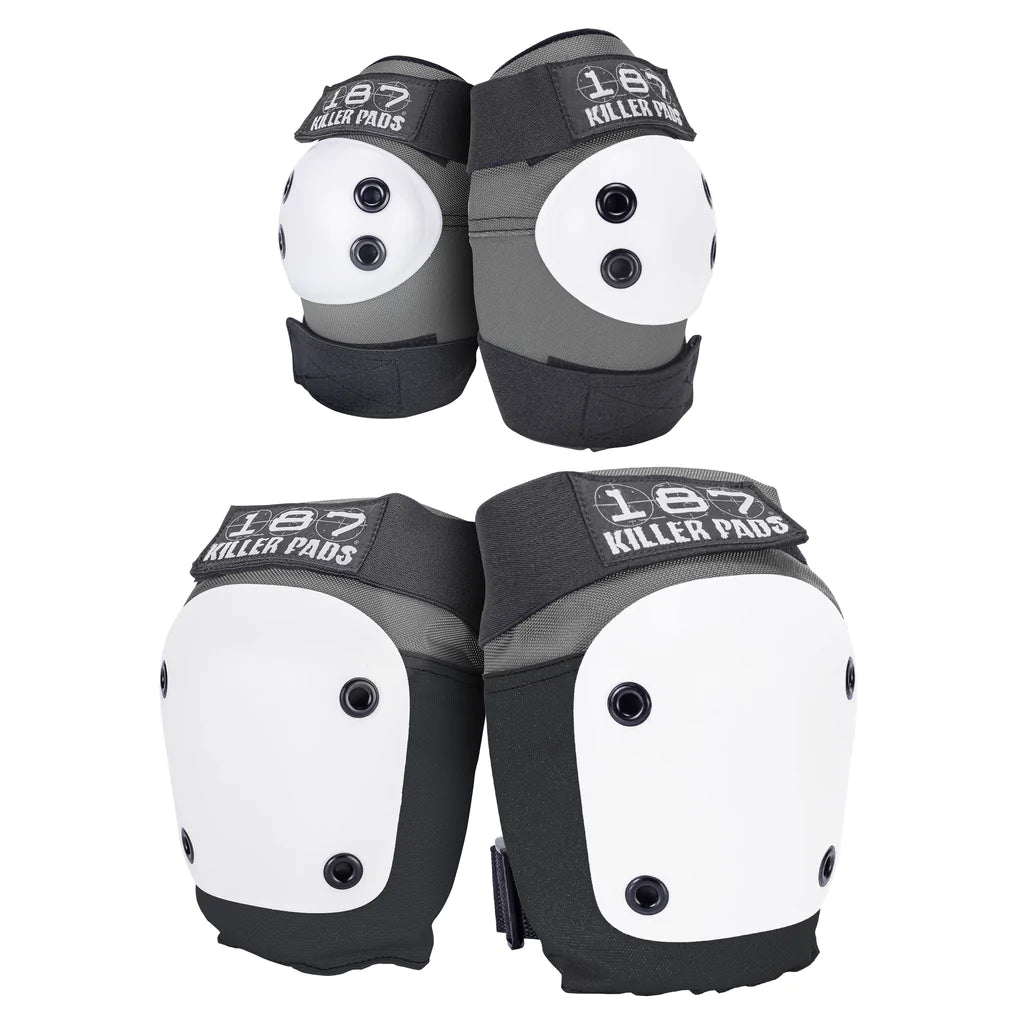 187 Killer Pads Combo Pack Knee & Elbow LG/XL Grey Pads Set