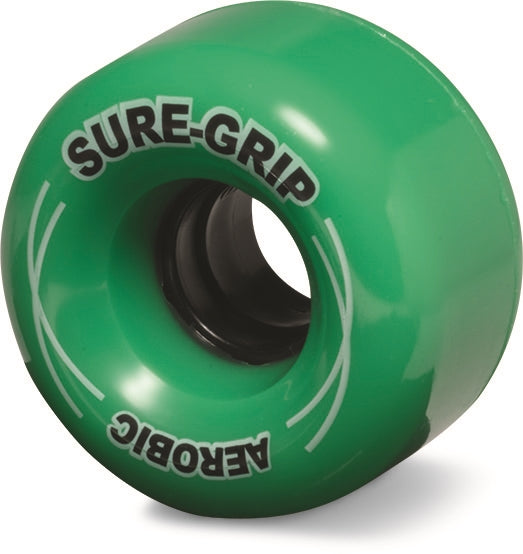 Sure-Grip Aerobic Outdoor 85a 62mm (Set of 8) Green Roller Skate Wheels