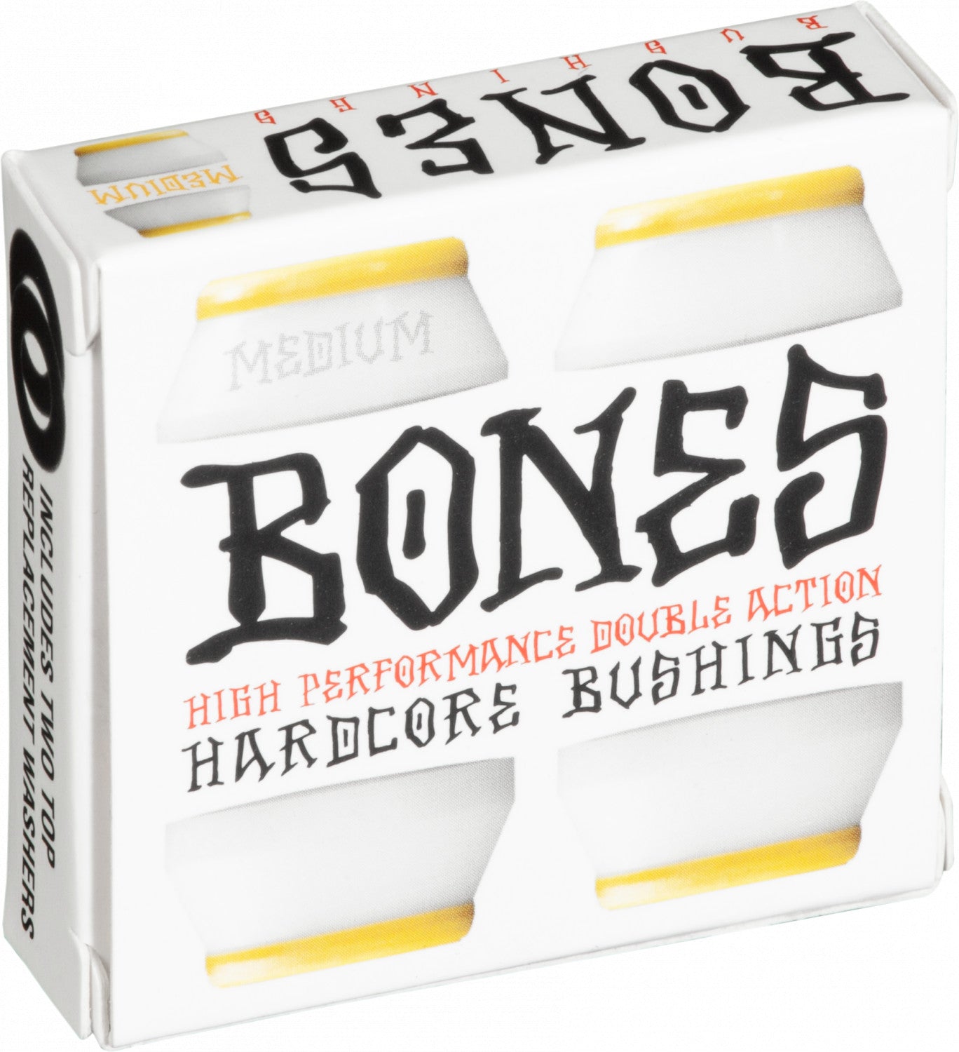 Bones Hardcore Medium White Yellow Bushings