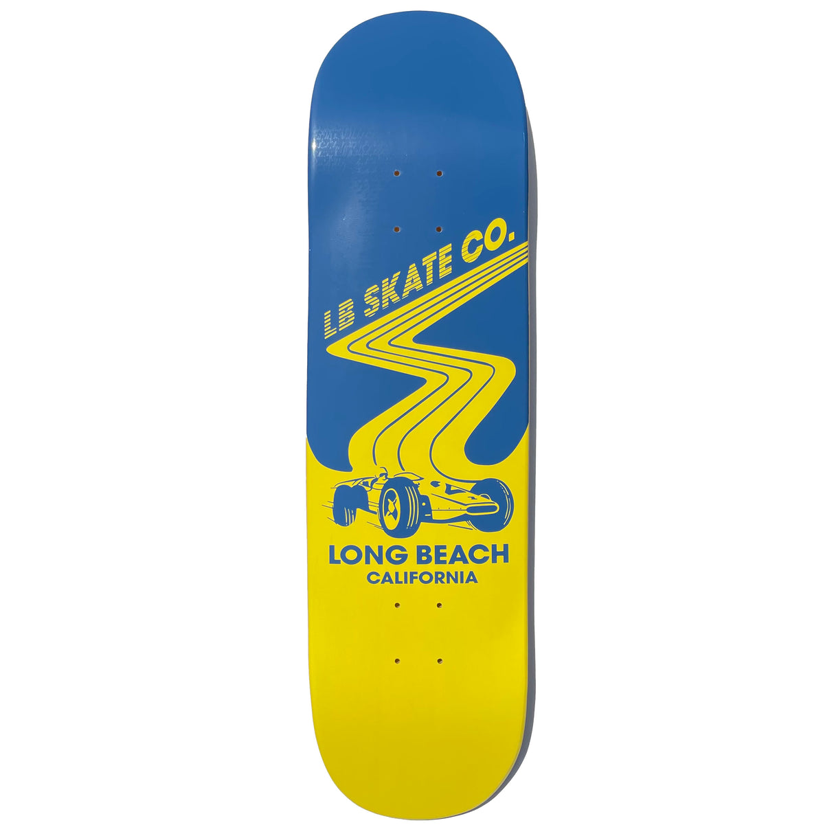 Long Beach Skate Co Grand Prix Blue / Yellow Skateboard Deck