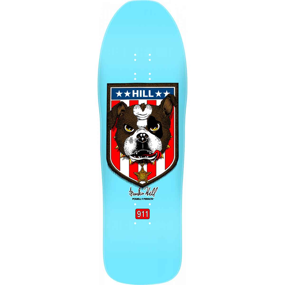 Powell Peralta Frankie Hill Bull Dog Light Blue 10 Skateboard