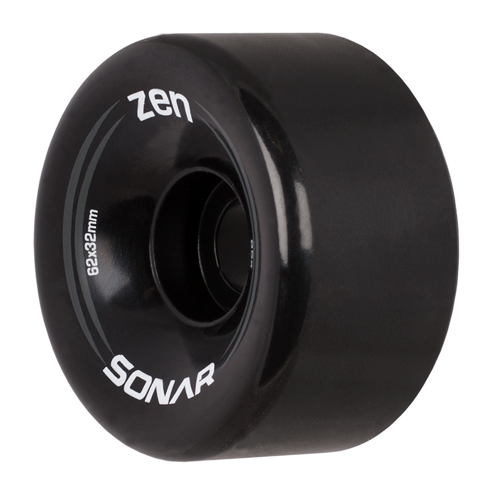 Riedell Sonar Zen 85a 62mm (Set of 4) Black Roller Skate Wheels