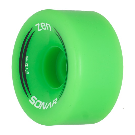 Riedell Sonar Zen 85a 62mm (Set of 4) Green Roller Skate Wheels