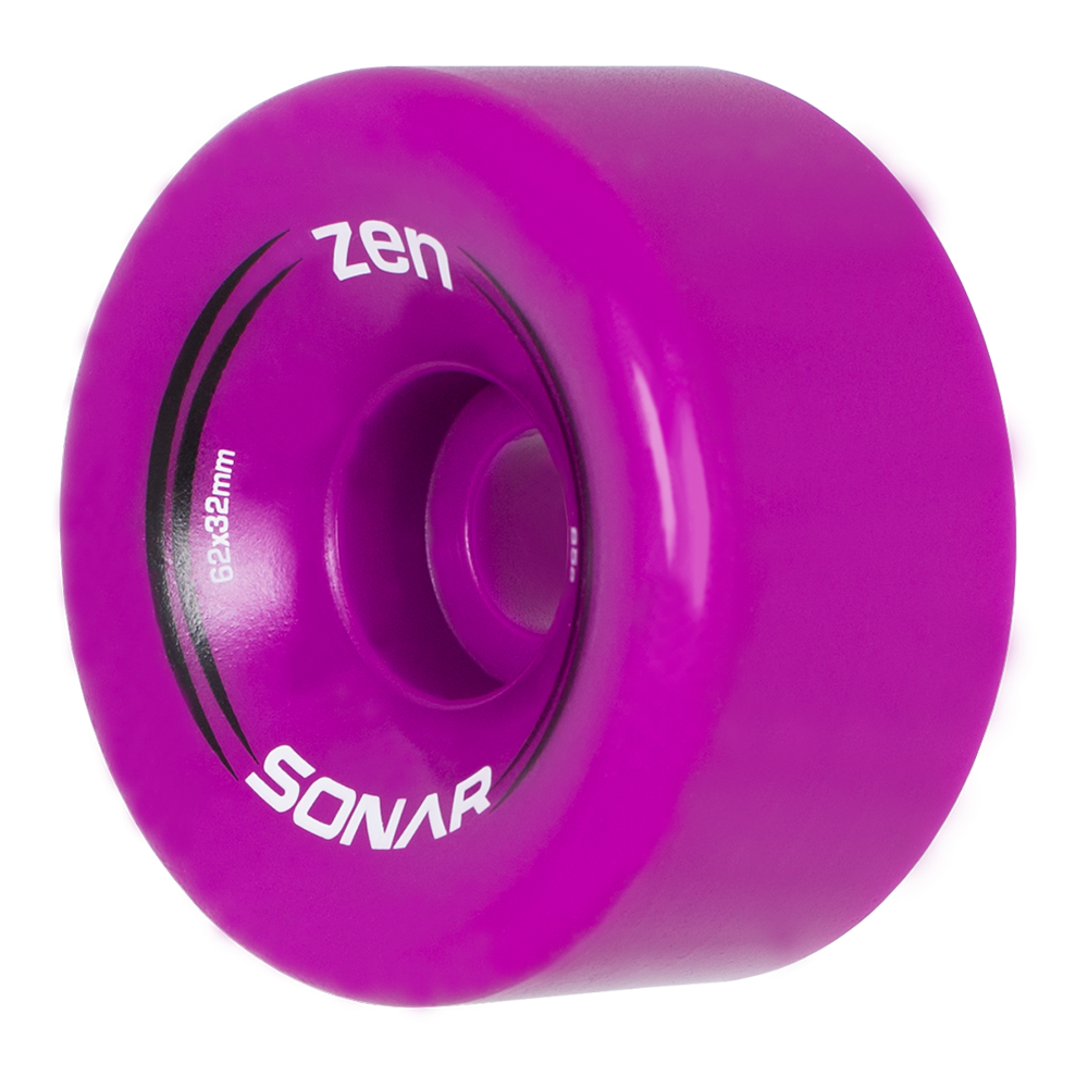 Riedell Sonar Zen 85a 62mm (Set of 4) Purple Roller Skate Wheels