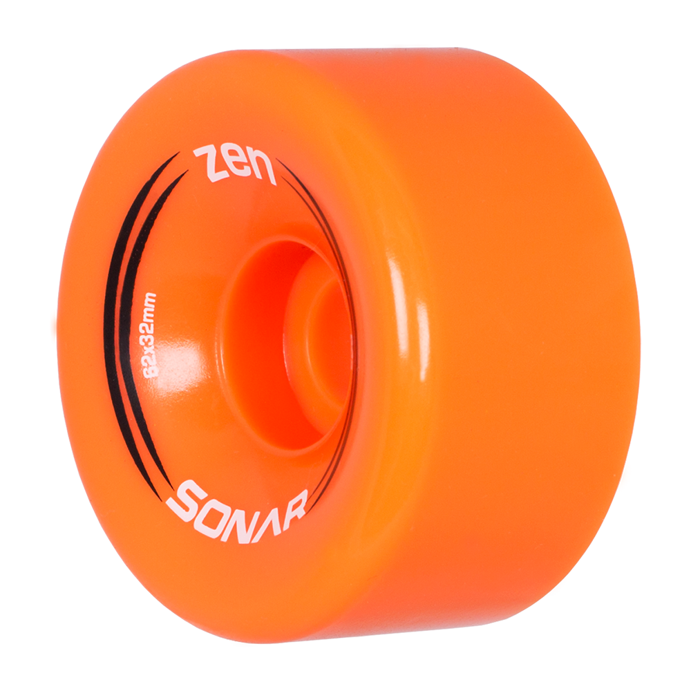 Riedell Sonar Zen 85a 62mm (Set of 4) Orange Roller Skate Wheels