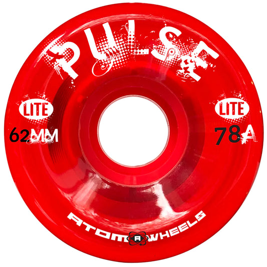 Atom Pulse 78a 62mm Clear Red (Set of 4) Roller Skate Wheels