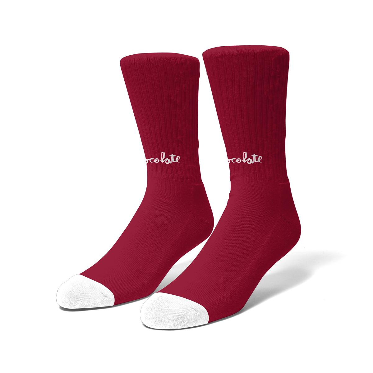 Chocolate Lost Chunk Red Socks