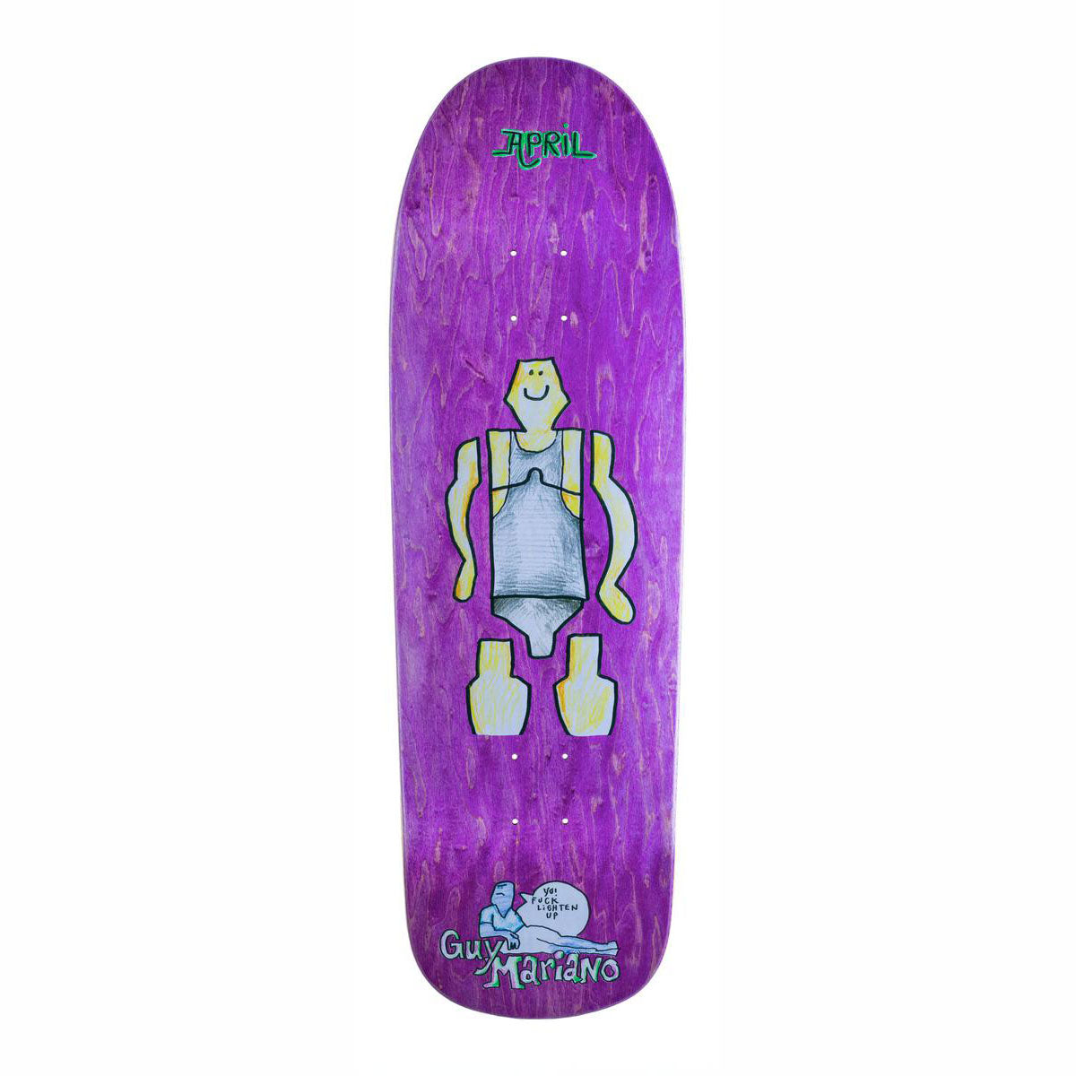 April Guy Mariano Mark Gonzalez Art 90's Purple 9.6" Skateboard Deck