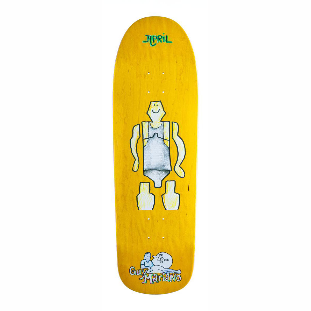 April Guy Mariano Mark Gonzalez Art 90's Yellow 9.6" Skateboard Deck