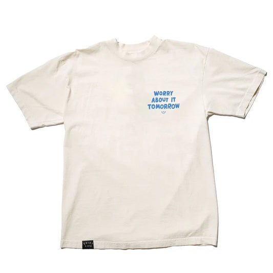 The Quiet Life Worry About it Tomorrow Embroidered Made In Usa Cream S/s Shirt