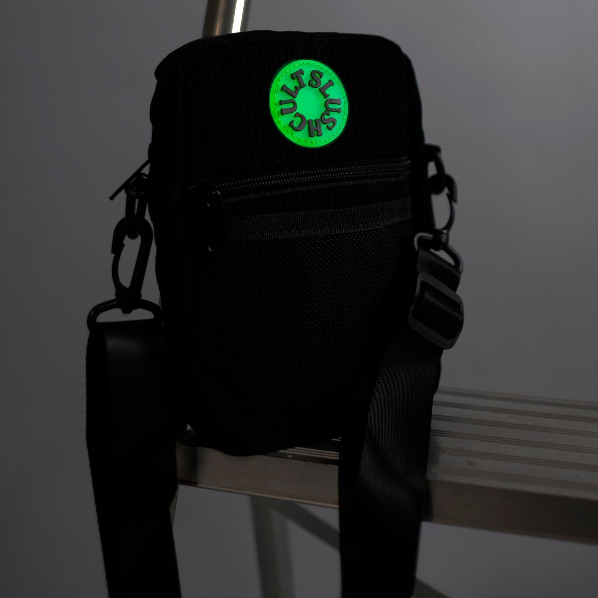 Slushcult Black Corduroy Anywhere Side Bag