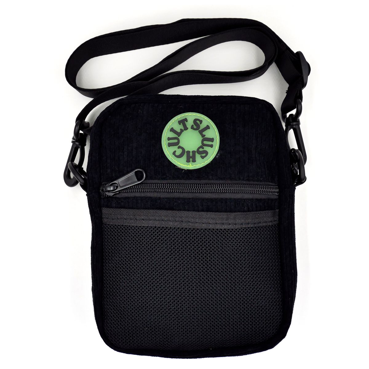 Slushcult Black Corduroy Anywhere Side Bag