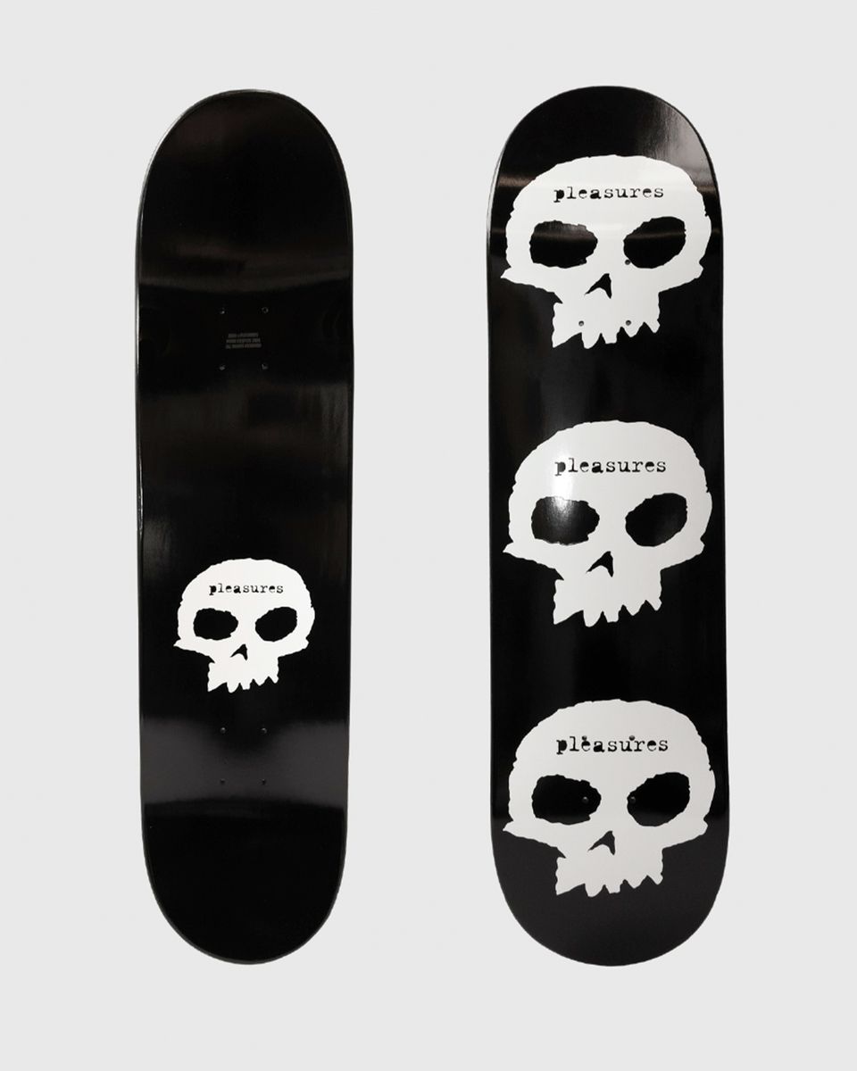 Pleasures X Zero Skulls 8.25" Black Skateboard Deck