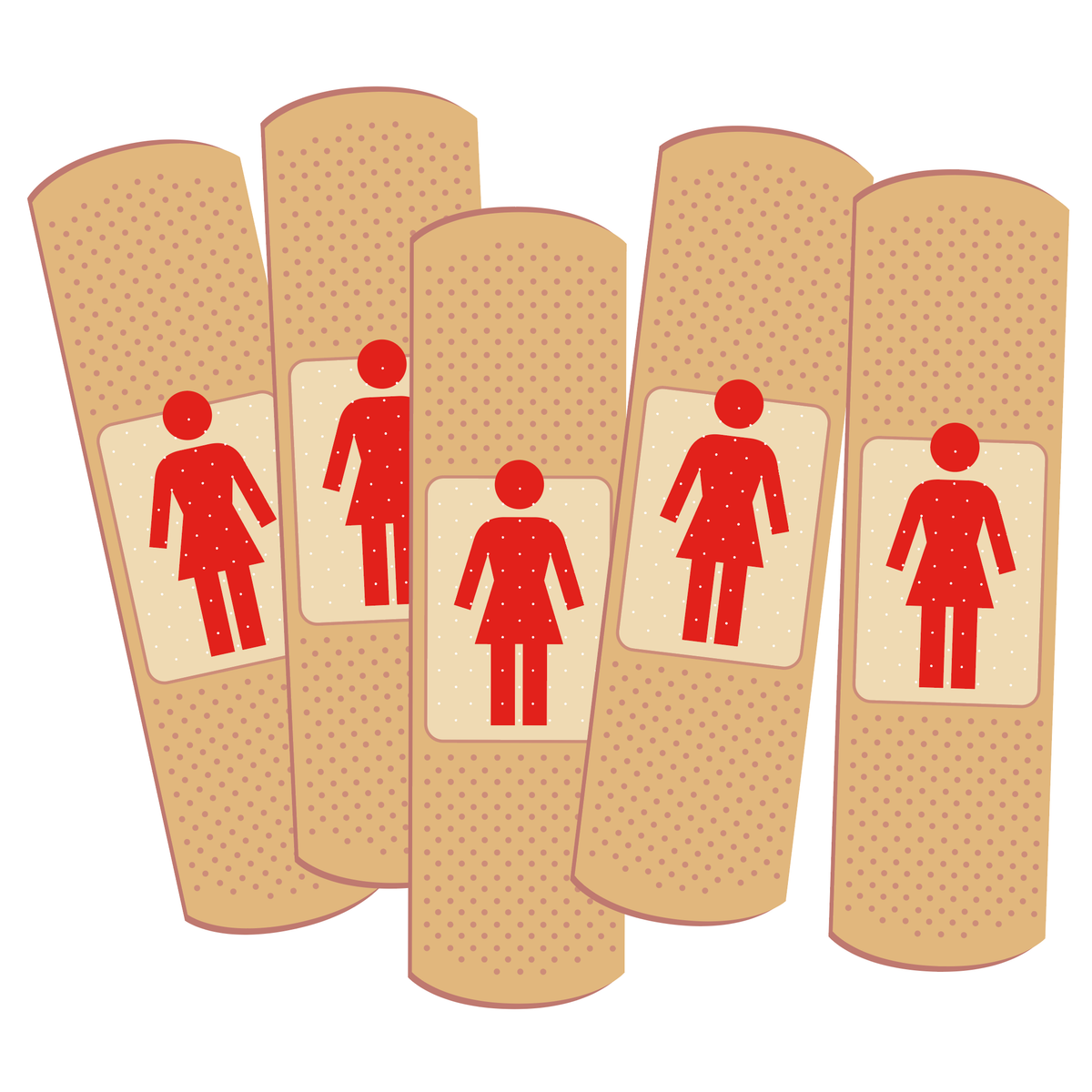 Girl Bandaid Sticker 5 Pack