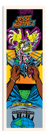 World Industries Jesse Martinez Rock'em Sock'em Limited Edition Screenprinted Multi Skateboard Deck
