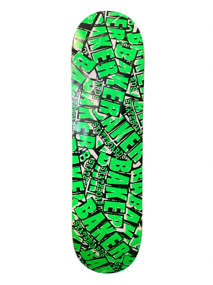 Baker Brand Logo Repeated Green 8" Classic Skateboard Deck