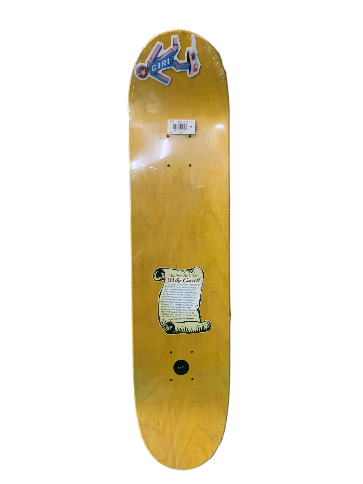Girl Mike Carroll My First Pro Model Series 7.5" Classic Skateboard Deck