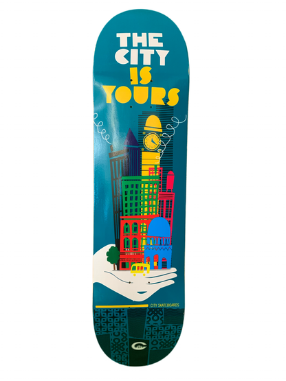 City The City Is Yours Teal 8" Classic Skateboard Deck
