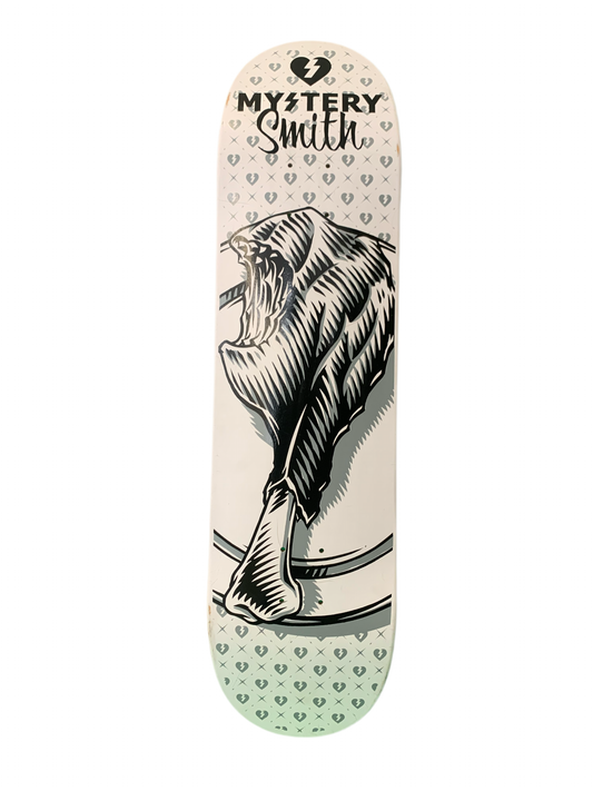 Mystery Ryan Smith Chicken Bone White 8" Classic Skateboard Deck