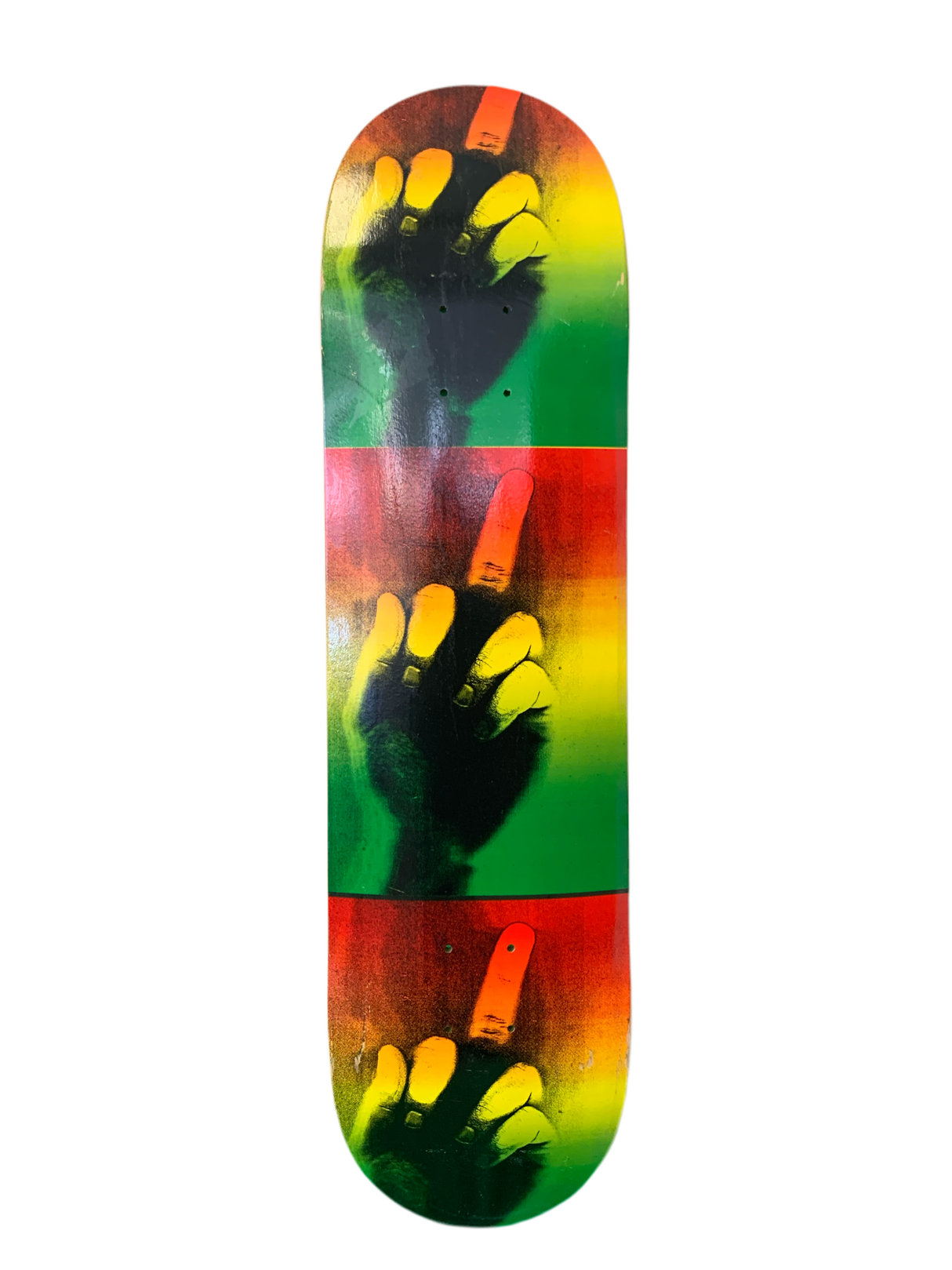 HUF Middle Finger Rasta 8" Classic Skateboard Deck
