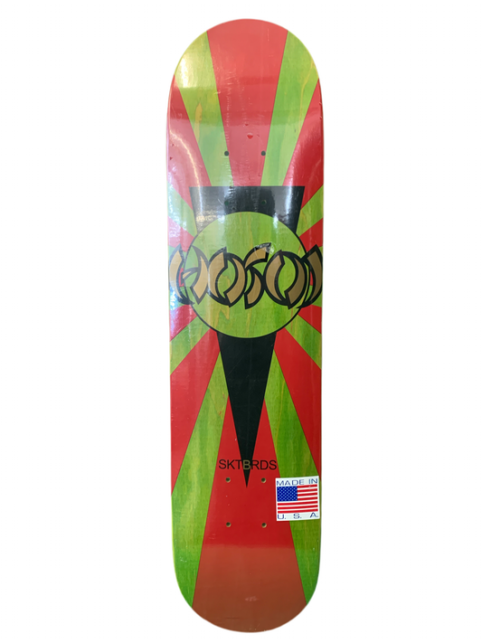 Hosoi Rising Sun Green/Red 7.25" Skateboard Deck