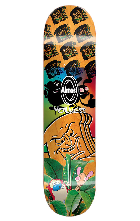 Almost Youness Ren & Stimpy Mixed Up Resin 7 8.25" Skateboard Deck