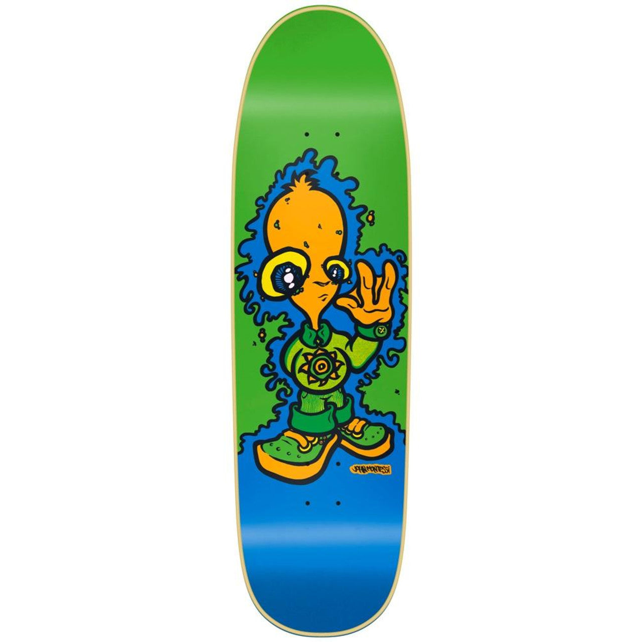 New Deal Montesi Alien Sp Green 8.875" Skateboard Deck