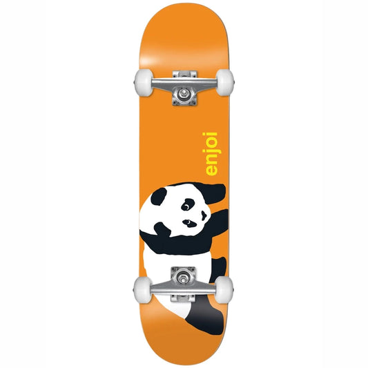 Enjoi NBD Panda Resin Youth First Push w/ Soft Wheels Orange 7.75" Complete Skateboard