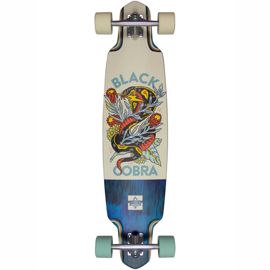 Dusters Cobra 38" Teal Off White Longboard Complete Skateboard